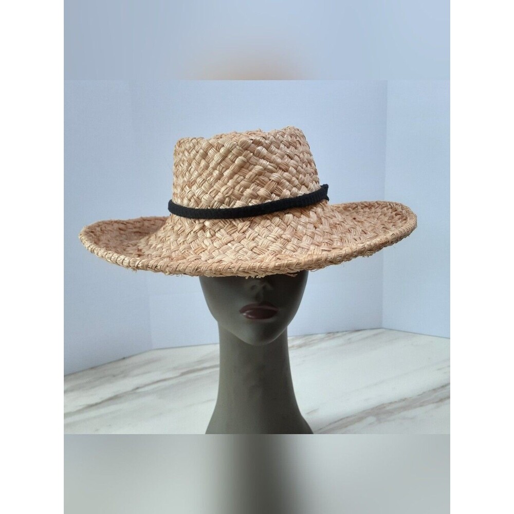 Helen Kaminski Australia 100% Raffia Sun Hat Handwoven Natural Tan NWOT